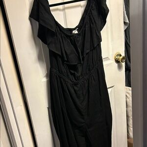 Black Women's linen jump suit